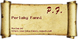 Perlaky Fanni névjegykártya